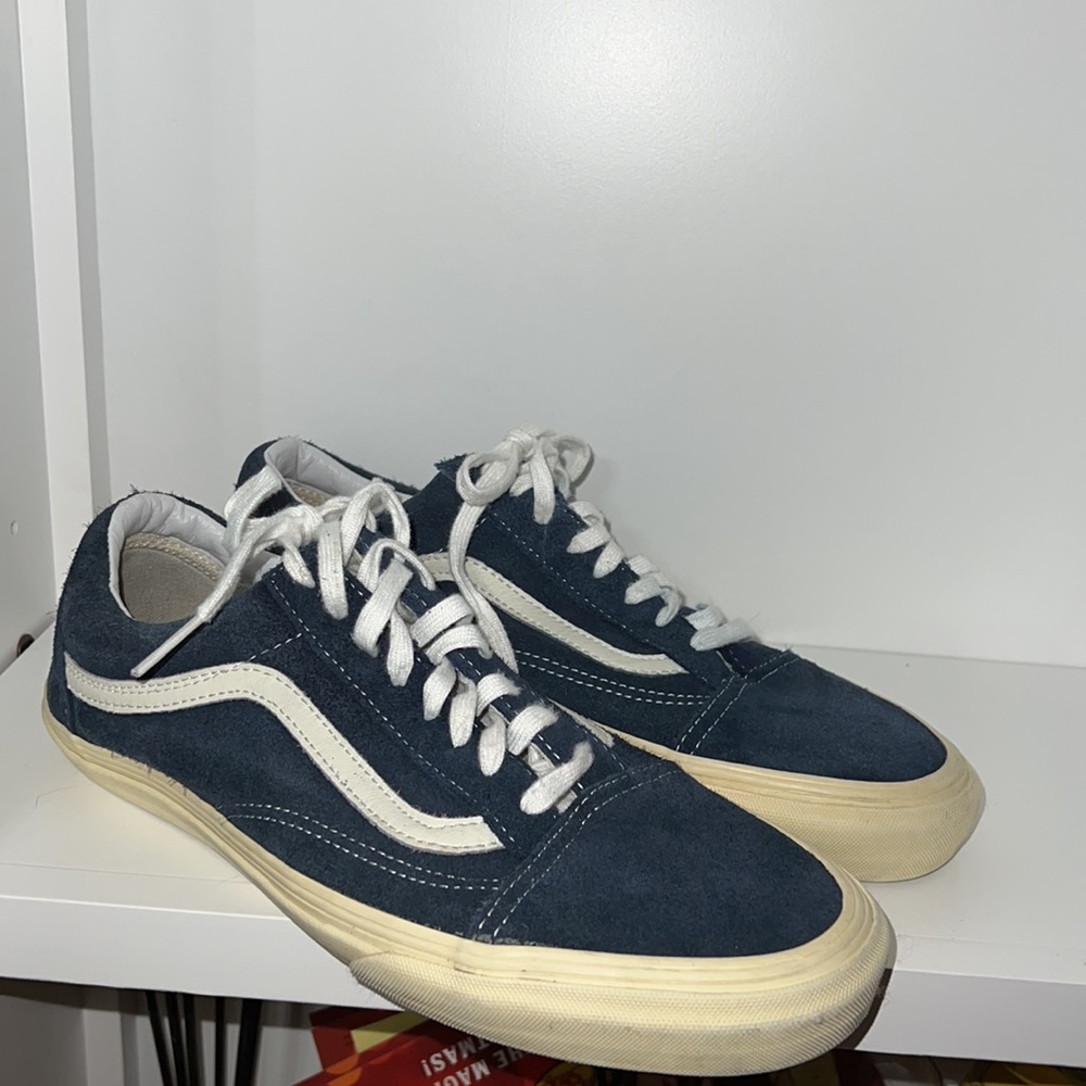 Mens Blue and white suede Vans Size 11